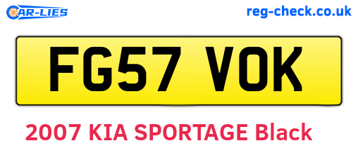 FG57VOK are the vehicle registration plates.