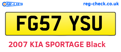 FG57YSU are the vehicle registration plates.