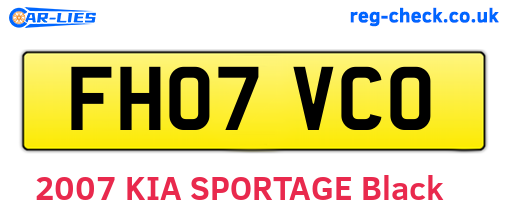 FH07VCO are the vehicle registration plates.