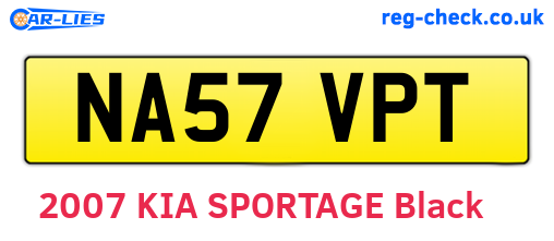 NA57VPT are the vehicle registration plates.