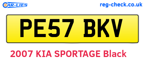 PE57BKV are the vehicle registration plates.