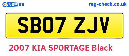 SB07ZJV are the vehicle registration plates.
