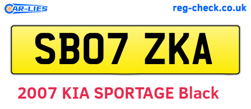 SB07ZKA are the vehicle registration plates.