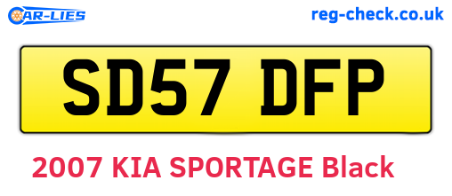 SD57DFP are the vehicle registration plates.