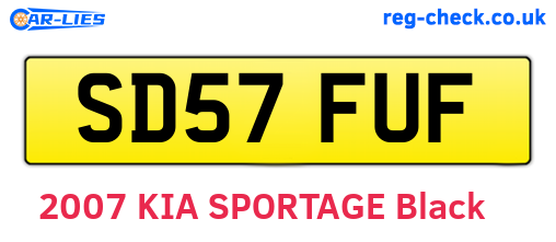 SD57FUF are the vehicle registration plates.