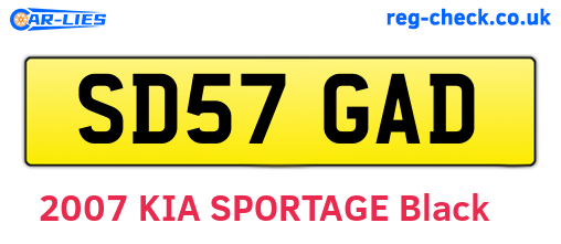 SD57GAD are the vehicle registration plates.