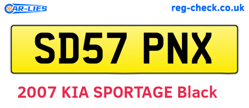 SD57PNX are the vehicle registration plates.