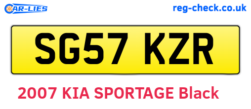 SG57KZR are the vehicle registration plates.