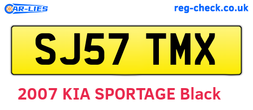 SJ57TMX are the vehicle registration plates.
