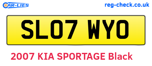 SL07WYO are the vehicle registration plates.
