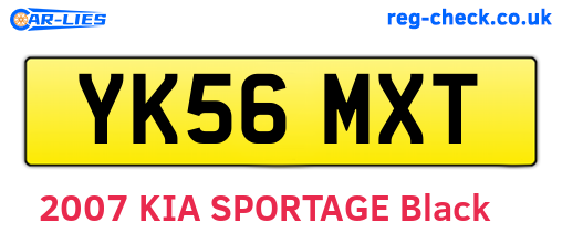 YK56MXT are the vehicle registration plates.