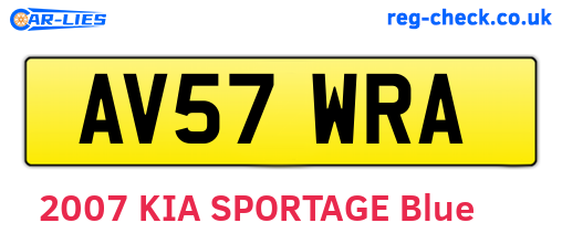 AV57WRA are the vehicle registration plates.