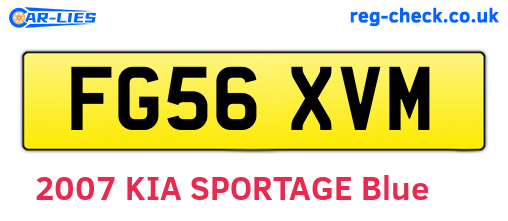 FG56XVM are the vehicle registration plates.