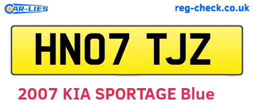 HN07TJZ are the vehicle registration plates.