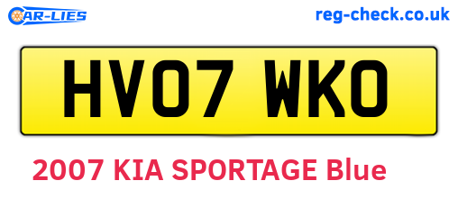 HV07WKO are the vehicle registration plates.