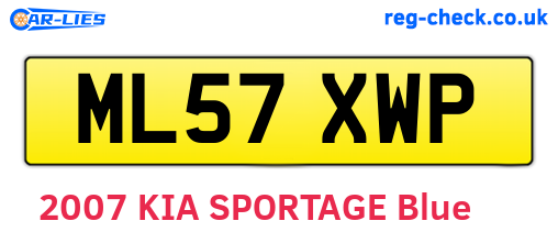 ML57XWP are the vehicle registration plates.