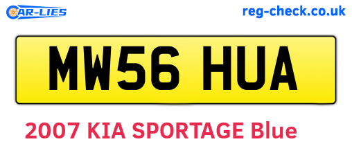 MW56HUA are the vehicle registration plates.
