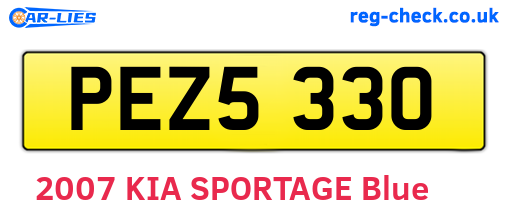 PEZ5330 are the vehicle registration plates.