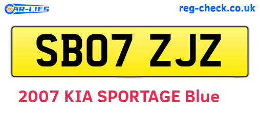 SB07ZJZ are the vehicle registration plates.