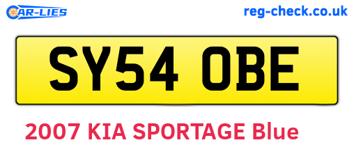 SY54OBE are the vehicle registration plates.