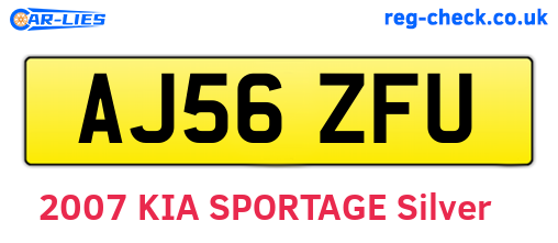 AJ56ZFU are the vehicle registration plates.
