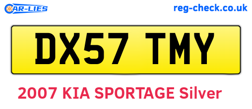 DX57TMY are the vehicle registration plates.