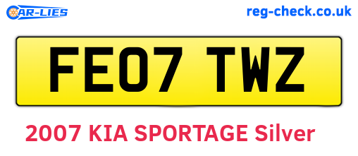 FE07TWZ are the vehicle registration plates.