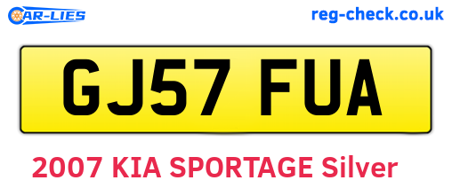 GJ57FUA are the vehicle registration plates.
