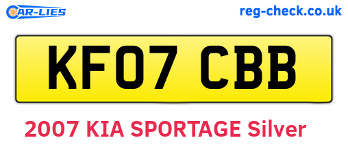 KF07CBB are the vehicle registration plates.