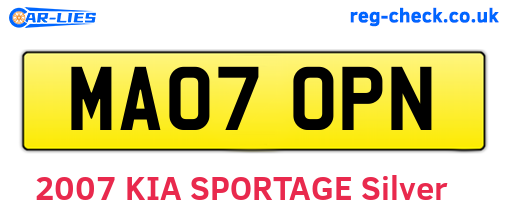 MA07OPN are the vehicle registration plates.