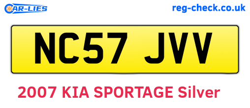 NC57JVV are the vehicle registration plates.