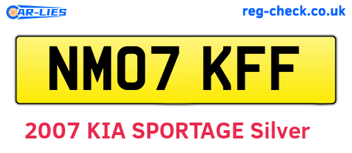 NM07KFF are the vehicle registration plates.