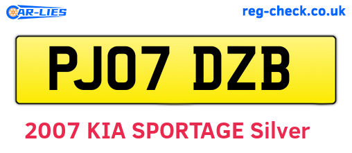 PJ07DZB are the vehicle registration plates.