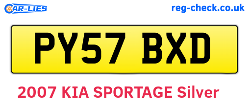 PY57BXD are the vehicle registration plates.