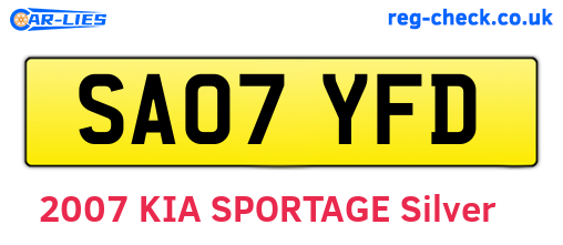 SA07YFD are the vehicle registration plates.