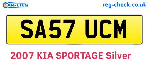SA57UCM are the vehicle registration plates.