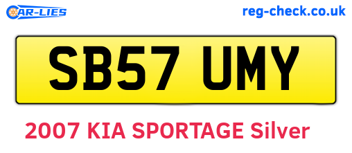 SB57UMY are the vehicle registration plates.