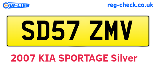SD57ZMV are the vehicle registration plates.
