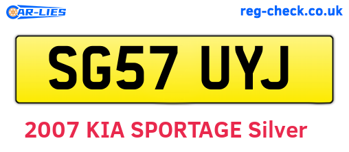 SG57UYJ are the vehicle registration plates.