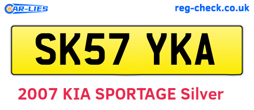 SK57YKA are the vehicle registration plates.