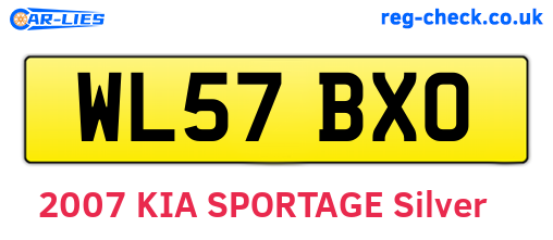 WL57BXO are the vehicle registration plates.
