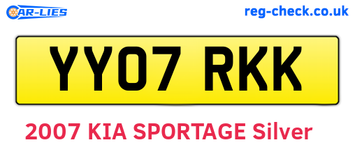 YY07RKK are the vehicle registration plates.