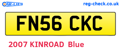 FN56CKC are the vehicle registration plates.