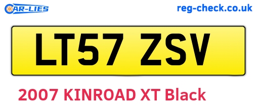 LT57ZSV are the vehicle registration plates.