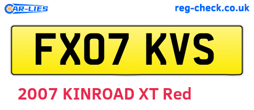 FX07KVS are the vehicle registration plates.
