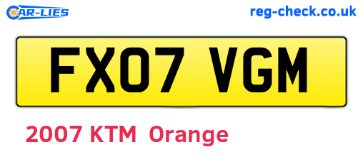 FX07VGM are the vehicle registration plates.