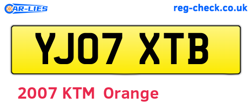 YJ07XTB are the vehicle registration plates.