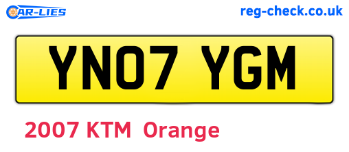YN07YGM are the vehicle registration plates.