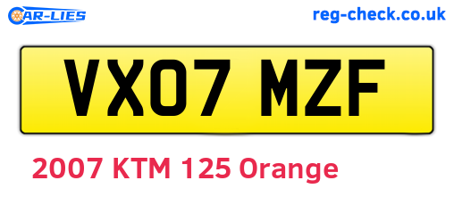 VX07MZF are the vehicle registration plates.