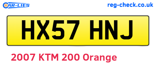 HX57HNJ are the vehicle registration plates.